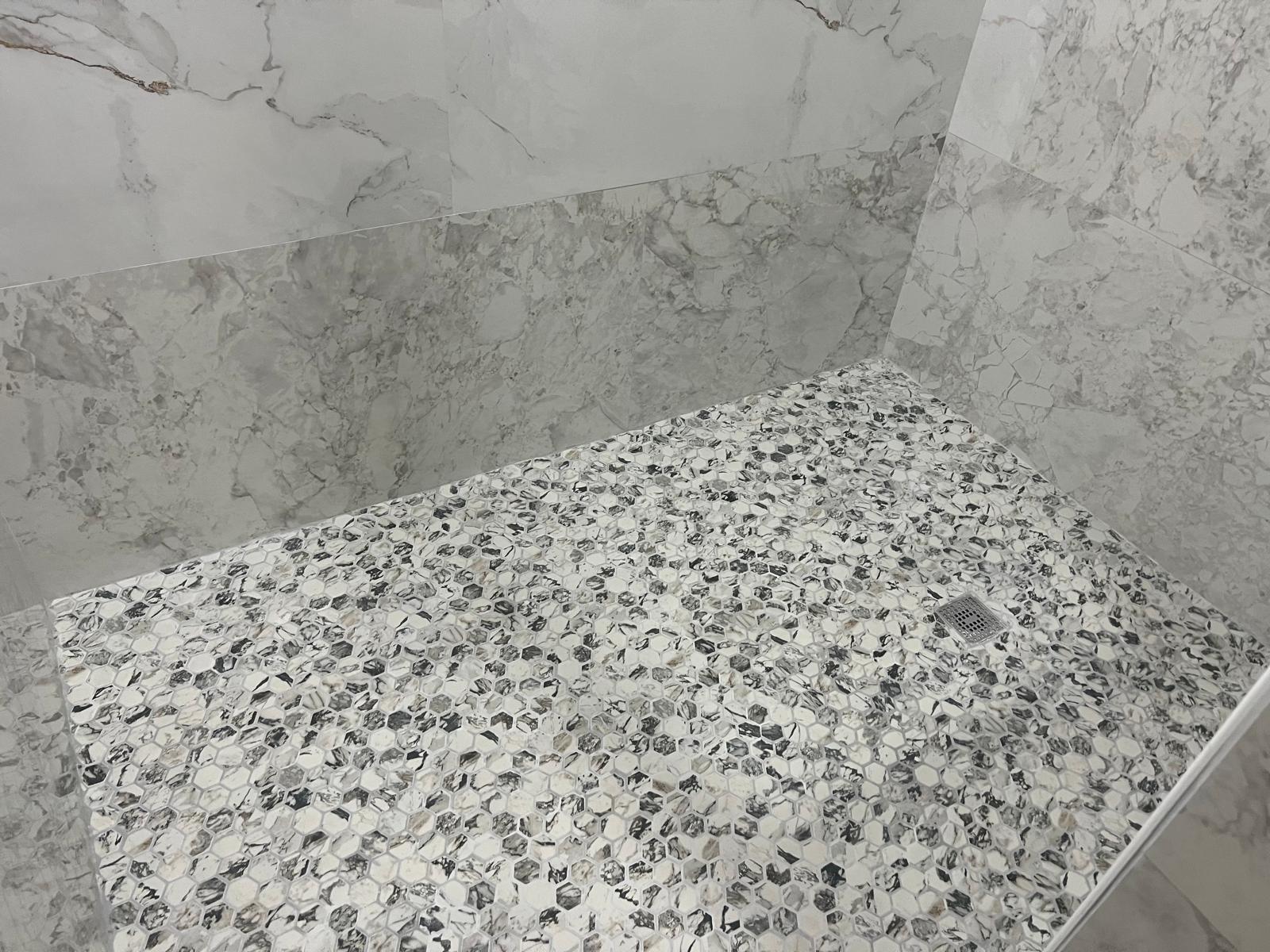 Finished bathroom shower space project 24